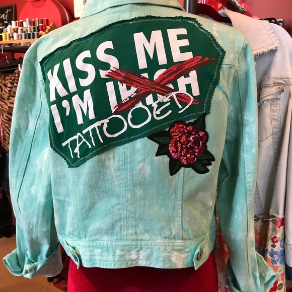 Sassy Britches and Wild Stitches Jackets & Blazers - Vintage Upcycled Denim Dye Jean Jacket Boho Gypsy